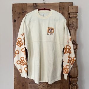 Disney Walt Disney World Mickey Pretzel Spirit Jersey Medium Light Yellow